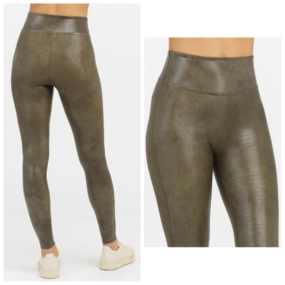 NWT Spanx Faux Leather Croc Leggings
